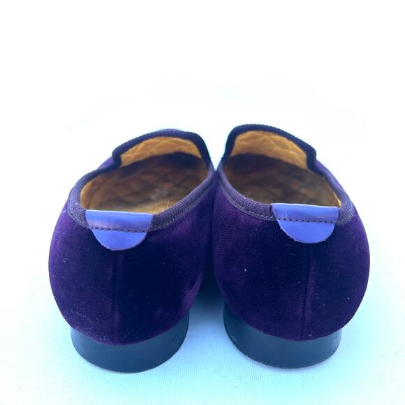 Shipton & Heneage Men’s Velvet Smoking Slippers Loafers Purple Gold Quilted US 9 - Picture 6 of 8
